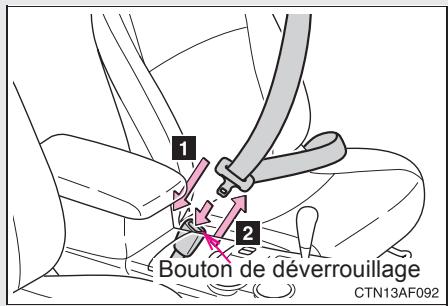 TOYOTA Highlander (2009) - ■ Attacher et détacher la ceinture de sécurité - 1