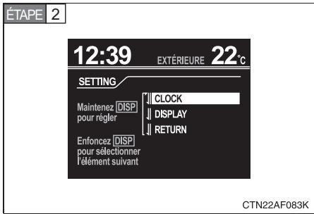 TOYOTA Highlander (2009) - Réglage de l'affichage - 2