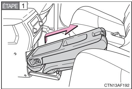 TOYOTA Highlander (2009) - Avant de remonter le siège central de seconde rangée - 1