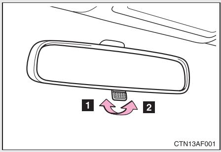 TOYOTA Highlander (2009) - 1-3. Équipements régibles (sièges, rétroviseurs, volant de direction) Rétroviseur interieur anti-éblouissement - 1