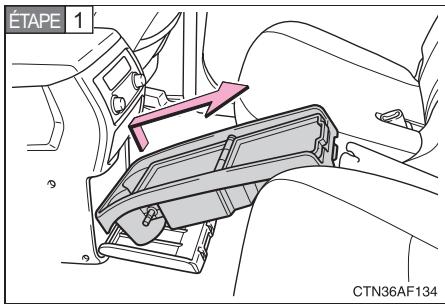 TOYOTA Highlander (2009) - Montage de la tablette centrale arrête - 1