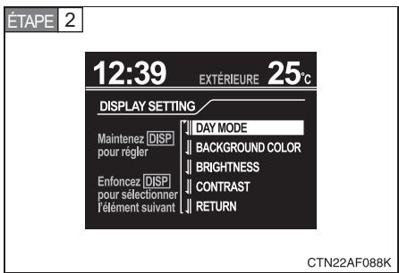 TOYOTA Highlander (2009) - Réglage de l'affichage - 1
