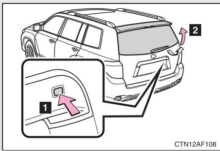 TOYOTA Highlander (2009) - 1-2. Ouverture, fermetre et verrouillage des portes Lunette arrête* - 1