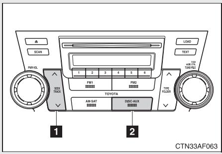 TOYOTA Highlander (2009) - ■ Fonctionnement à partir du système audio avant - 1