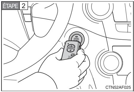 TOYOTA Highlander (2009) - Changement du mode du bouton "ENGINE START STOP" et démarrage du moteur - 1