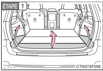 TOYOTA Highlander (2009) - Ranger le cache-bagages (vehicules équipés d'un cache-bagages) - 1