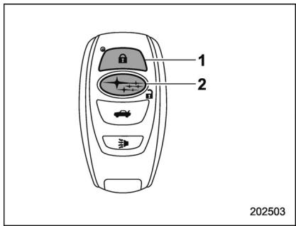 SUBARU WRX STI (2019) - Pour armer le système à l'aide du porte-clés d'accès/du transmetteur à distance - 1