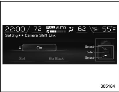 SUBARU WRX STI (2019) - Réglement de la camera shift link (selon modèles) - 1