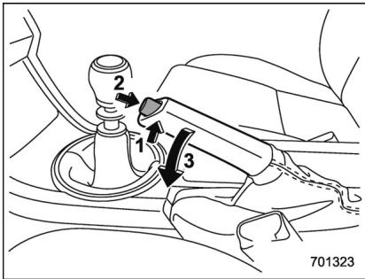 SUBARU WRX STI (2019) - Frein de stationnement (modèles sans système de frein de stationnement électronique) - 1