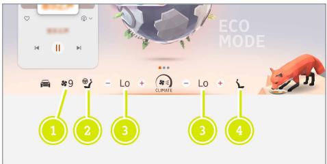 SMART 1 (2023) - Interface de la commande de la température sur l'écran central - 1