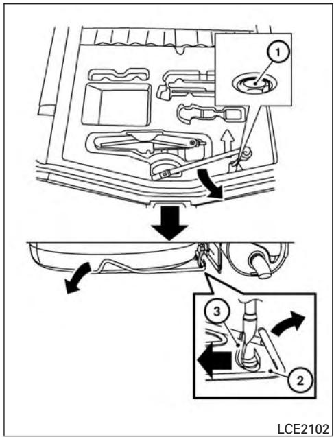 NISSAN Versa Note (2016) - Retrait de la roue de secours et des outils du coffre - 2