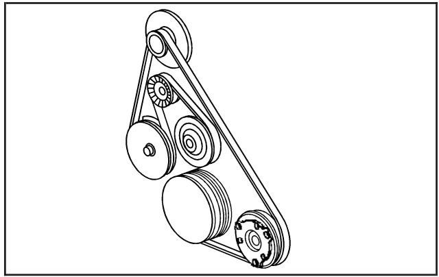 Buick Lacrosse 1 (2004-2009) - Disposition de la courroie d'entrainment - 2