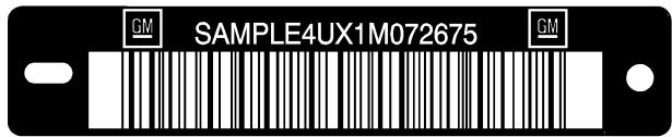 Buick Lacrosse 1 (2004-2009) - Numero d'identification du vehicule (NIV) - 1
