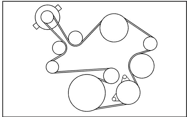 Buick Lacrosse 1 (2004-2009) - Disposition de la courroie d'entrainment - 3