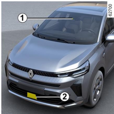 RENAULT Captur 2 Phase 2 (2024) - Localisation de la caméra et du radar - 1