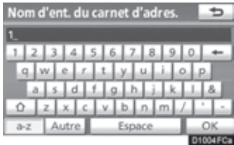 TOYOTA 4runner (2010) - Pour saisir des lettres et des chiffres - 1