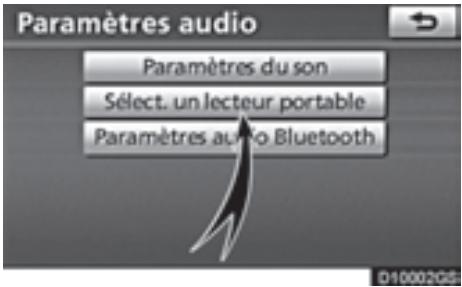 TOYOTA 4runner (2010) - Paramètres audio — Sélectionner un lecteur portatif - 3