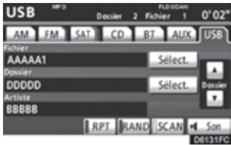 TOYOTA 4runner (2010) - - Recherche d'un dossier désiré (mémoire USB uniquement) - 1
