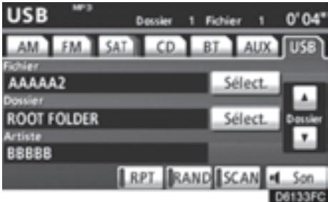 TOYOTA 4runner (2010) - - Sélectionnez le dossier désiré (mémoire USB uniquement) - 1