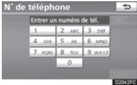 TOYOTA 4runner (2010) - Sur l'écran "Point d'intérêt", effleurez la touche "N° de téléphone". - 1