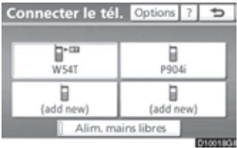 TOYOTA 4runner (2010) - - Sélection d'un téléphone Bluetooth® - 1