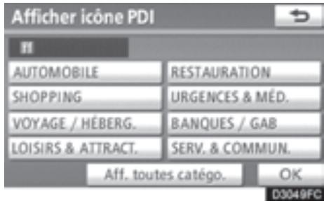 TOYOTA 4runner (2010) - Effleurez la catégorie de points d'intérêt désirée pour afficher les symboles d'emplacement des PDI sur l'écran de carte. - 1