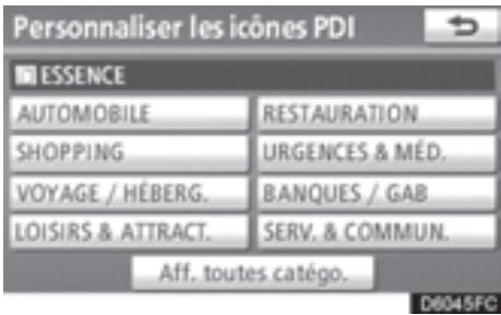 TOYOTA 4runner (2010) - - Changement de catégorie de PDI (Sélectionner les icônes de PDI) - 3