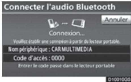TOYOTA 4runner (2010) - — Paramétrage du lecteur audio Bluetooth® - 3