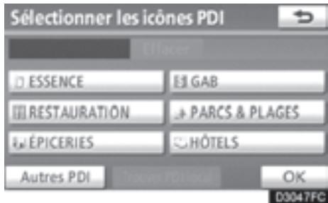 TOYOTA 4runner (2010) - Effleurez la touche "Selectionner PDI" pour afficher un type particulier de point d'intérêt sur l'écran. - 1