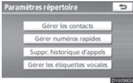 TOYOTA 4runner (2010) - — Paramétrage de l'annuaire - 1