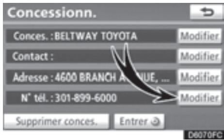 TOYOTA 4runner (2010) - Pour changer le "N° télé." (numéro de téléphone) - 1
