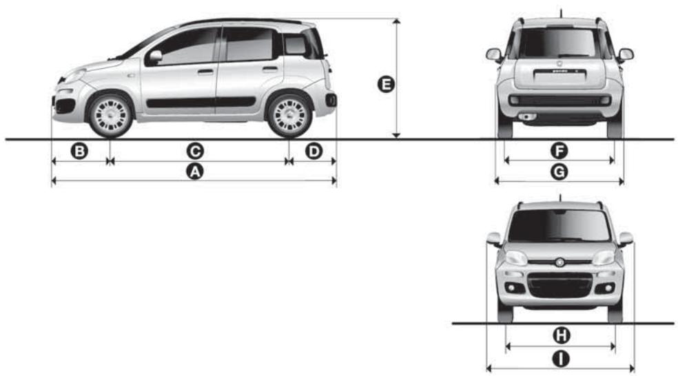 FIAT Panda 3 (2012) - DIMENSIONS - 1