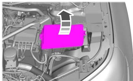 FORD Explorer (2023) - EMPLACEMENT DE LA BOÎTE À FUSIBLES SOUS LE CAPOT - 1