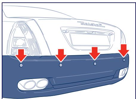 Maserati Quattroporte (2008-2012) - Champ d'action des capteurs - 2