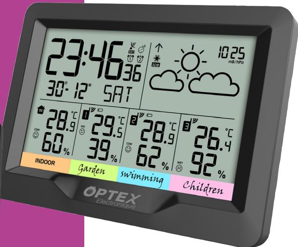 OPTEX 990045 - Station météo radio contrôlée avec 3 sondes - 4