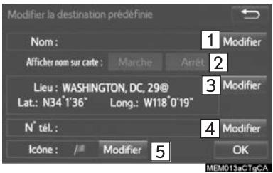 TOYOTA Tacoma N300 (2016) - Modification des destinations préselectionnées - 1