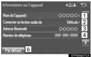 TOYOTA Tacoma N300 (2016) - Modification des informations d'un appareil bluetooth® - 2