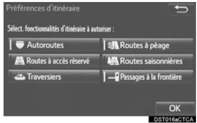 TOYOTA Tacoma N300 (2016) - Configuration des préférences d'itinéraire - 1