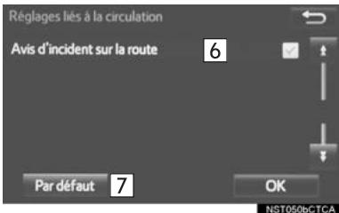 TOYOTA Tacoma N300 (2016) - Écran des paramétres d'infos-trafic - 2