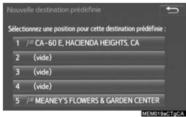 TOYOTA Tacoma N300 (2016) - Enregistrement des destinations préselectionnées - 1