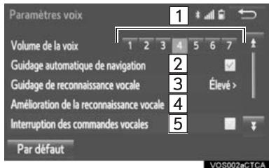 TOYOTA Tacoma N300 (2016) - Écran des paramètres VOCAUX - 1