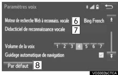 TOYOTA Tacoma N300 (2016) - Écran des paramètres VOCAUX - 2