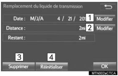 TOYOTA Tacoma N300 (2016) - Configuration des informations d'entretien - 1