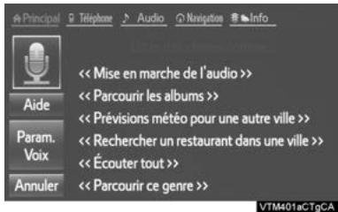 TOYOTA Tacoma N300 (2016) - Affichage de l'écran “paramètres voix - 1