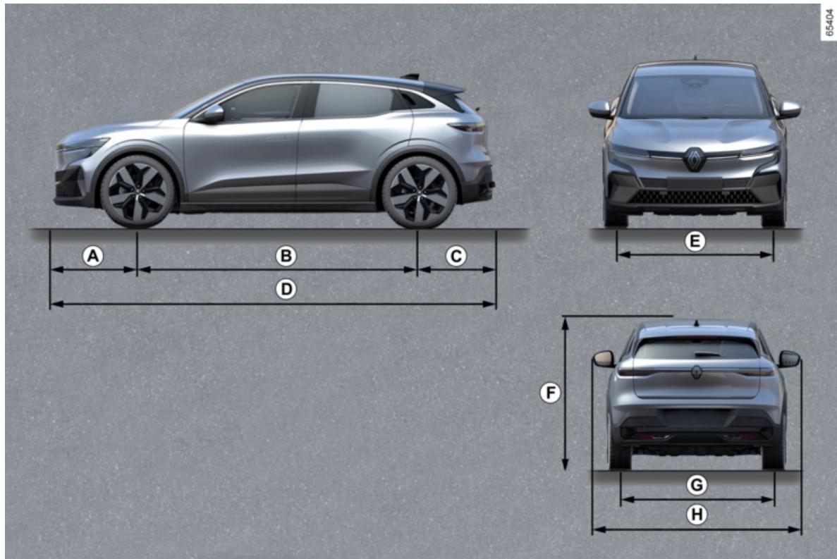 RENAULT Megane E-Tech 5 (2021) - DIMENSIONS (EN MÉTRES) - 1