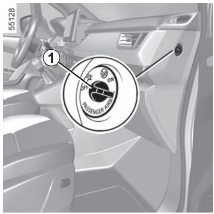 RENAULT Kangoo E-TECH ELECTRIQUE (2021-2024) - SECURITÉ ENFANTS : désactivation, activation AIRBAG passager avant (1/3) - 1