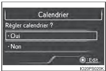 Calendrier Régler calendrier ? • Oui • Non : Edit IO20PS020K