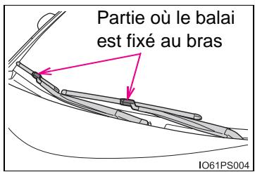 Partie où le balai est fixé au bras IO61PS004