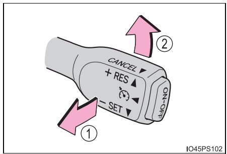 CANCEL + RES - SET ON-OFF ① ② IO45PS102