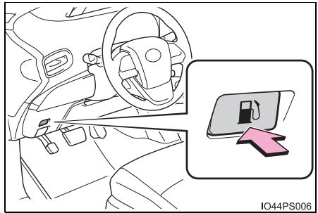 TOYOTA Prius (2018) - Ouverture du bouchon du réservoir de carburant - 1